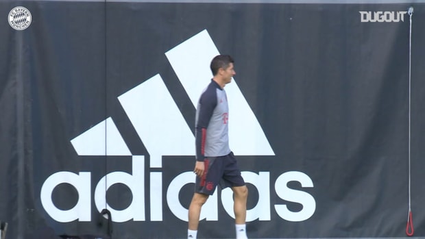 FC Bayern train before taking on Red Bull Salzburg